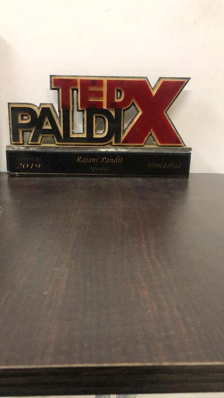 Rajani Pandit TEDx award trophy 2019